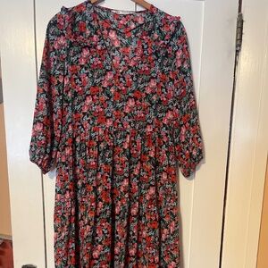 Zara floral midi dress